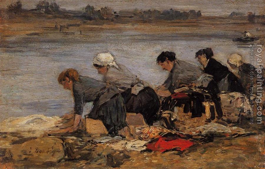Eugene Boudin : Laundresses on the Bankes of the Touques XII